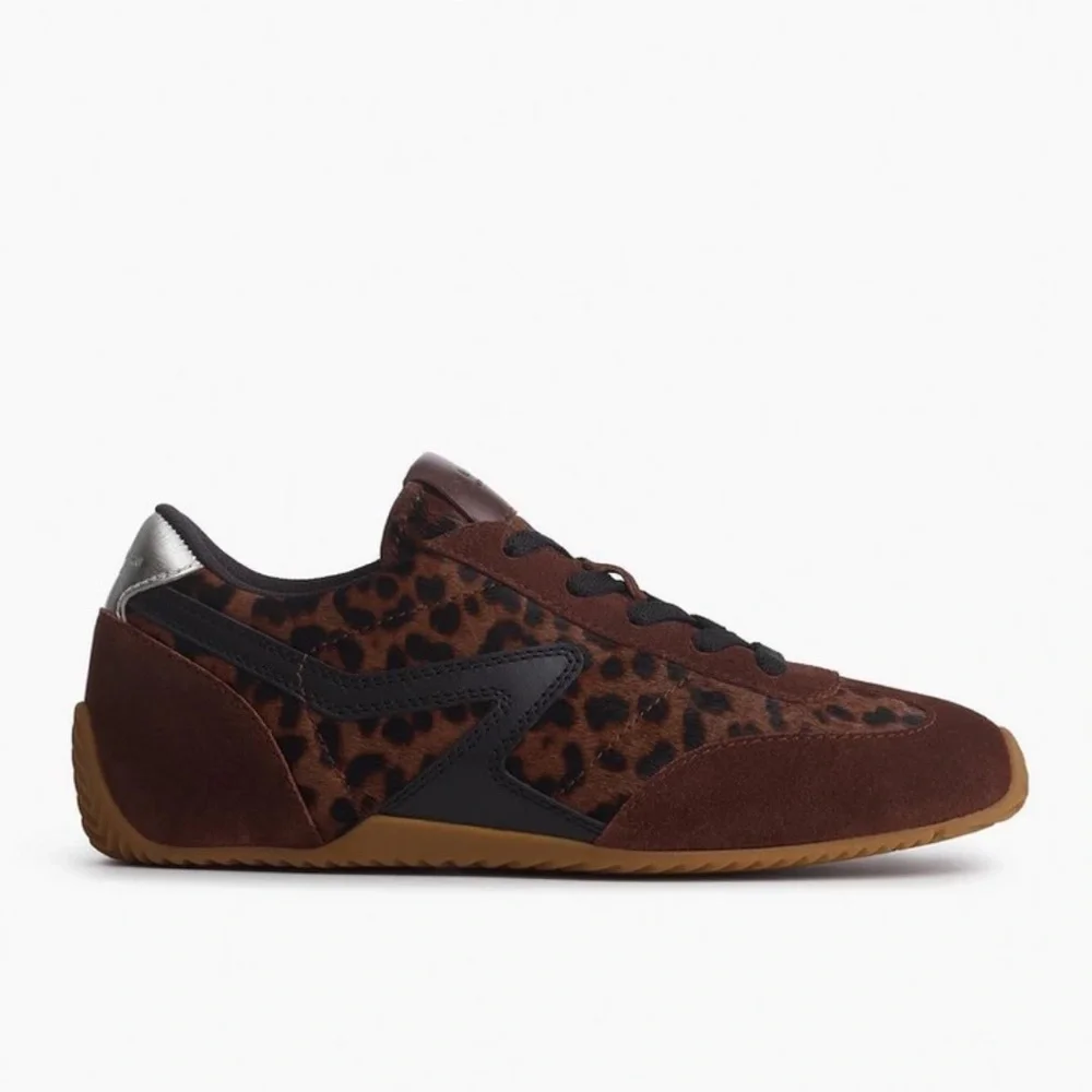 Rag & Bone Ultra Slim Retro Runner Sneaker in Leopard Mocha Size 8 - Picture 11 of 12